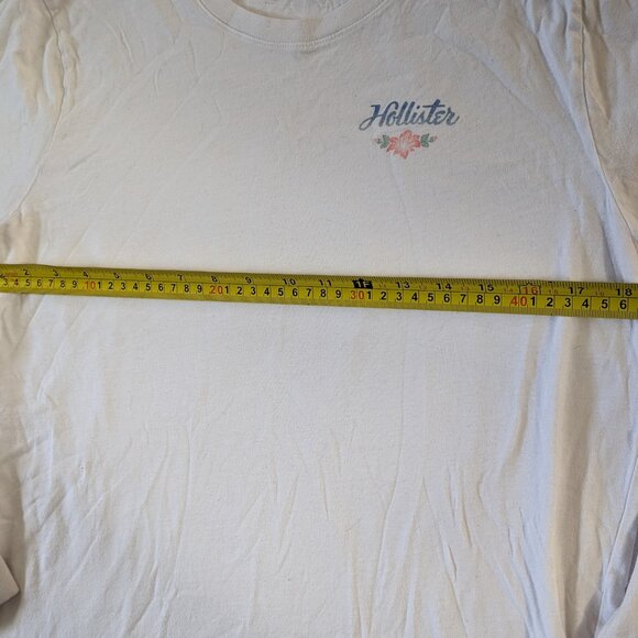 HOLLISTER CALIFORNIA WOMEN'S LONG SLEEVE PULL OVER SHIRT WHITE SIZE SMALL FLOWER - Picture 6 of 15
